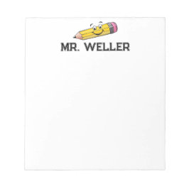 カスタムおもしろいお洒落笑顔の鉛筆ブロック文字 ノートパッド