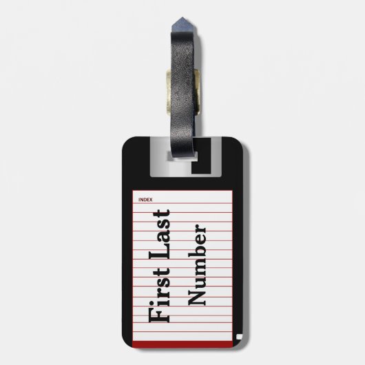 カスタムおもしろいとNerdyフロッピーディスクの両面 ラゲッジタグ (裏面縦)