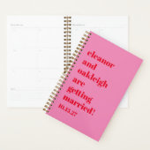 カスタムおもしろいはっきりしたピンクレッドシッモダンチ結婚ス プランナー手帳 (ディスプレー)