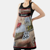 カスタムおもしろいカラフルルート66車コラージパターン エプロン (インサイチュ)