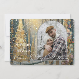 カスタムおもしろいカラフル抽象芸術ウィンターワンダーランドアート シーズンカード