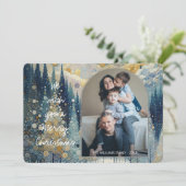 カスタムおもしろいカラフル抽象芸術ウィンターワンダーランドアート シーズンカード (スタンド正面)