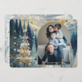 カスタムおもしろいカラフル抽象芸術ウィンターワンダーランドアート シーズンカード (正面/裏面)