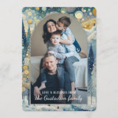 カスタムおもしろいカラフル抽象芸術ウィンターワンダーランドアート シーズンカード (正面)