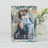 カスタムおもしろいカラフル抽象芸術ウィンターワンダーランドアート シーズンカード (スタンド正面)