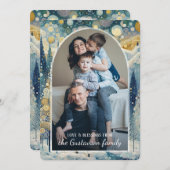 カスタムおもしろいカラフル抽象芸術ウィンターワンダーランドアート シーズンカード (正面/裏面)