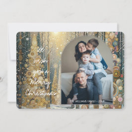 カスタムおもしろいカラフル抽象芸術ウィンターワンダーランドアート シーズンカード