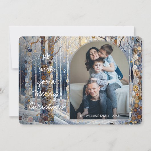 カスタムおもしろいカラフル抽象芸術ウィンターワンダーランドアート シーズンカード (正面)