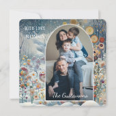 カスタムおもしろいカラフル抽象芸術スノーフレークフローラアート シーズンカード (正面)