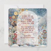 カスタムおもしろいカラフル抽象芸術スノーフレークフローラアート シーズンカード (裏面)