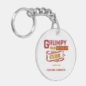カスタムおもしろいキーチェーン – 不機嫌なオールドウーマンクラブ キーホルダー (正面左)