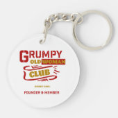 カスタムおもしろいキーチェーン – 不機嫌なオールドウーマンクラブ キーホルダー (裏面)