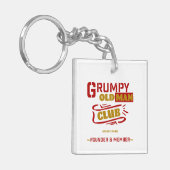 カスタムおもしろいキーチェーン – 不機嫌なオールドマンクラブ キーホルダー (正面左)