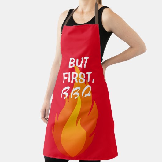 カスタムおもしろいギフト – レトロパーソナライズされたグリルBBQ エプロン (インサイチュ)