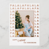 カスタムおもしろいクラシックFA LA LA文字バラ金ゴールド 箔シーズンカード (正面)