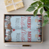 カスタムおもしろいクリスマス動物サンタ帽子ライト 薄葉紙 (ギフト)