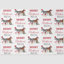 カスタムおもしろいクリスマス動物サンタ帽子ライト 薄葉紙