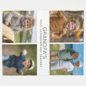 カスタムおもしろいグランパ昼寝フォトコラージュ フリースブランケット (正面(横))