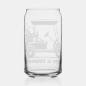 カスタムおもしろいゴルフカートのスポーツギフトがエッチング ガラス缶 (正面)