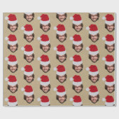 カスタムおもしろいサンタハット顔フォトクラフト ラッピングペーパー (フラット)