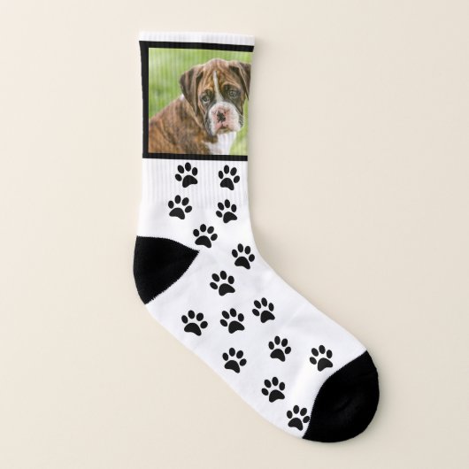 カスタムおもしろいドッグソックス – ボクサードッグ ソックス (右外側)