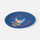 カスタムおもしろいドンキーサンタプン2025ホリデイ ペーパープレート (アングル)