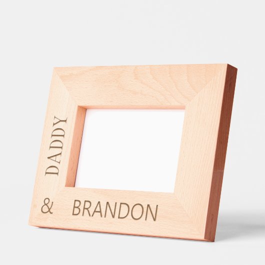 カスタムおもしろいパーソナライズされたパパ写真 レーザー彫刻フレーム (左)