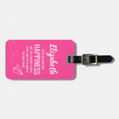 カスタムおもしろいピンクスタンドアウト ラゲッジタグ (正面横)