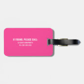 カスタムおもしろいピンクスタンドアウト ラゲッジタグ (裏面横)