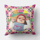 カスタムおもしろいピンクハッピーマザーズデイキープサケ クッション (裏面)