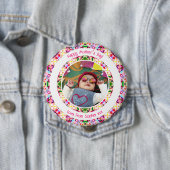 カスタムおもしろいピンクハッピーマザーズデイキープサケ 缶バッジ (インサイチュ)