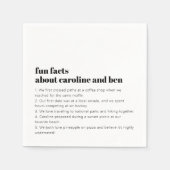 カスタムおもしろいファクト新郎結婚の白黒 スタンダードカクテルナプキン (正面)