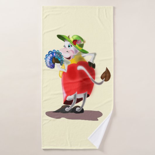 カスタムおもしろいファッション牛の色バスタオル バスタオル (バスタオル)