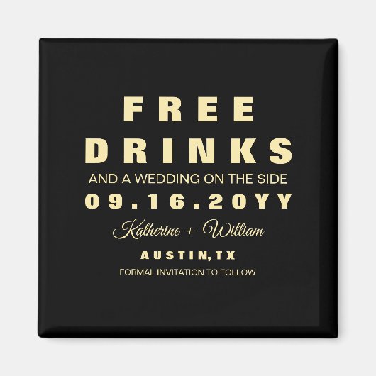 カスタムおもしろいフリー飲み物 マグネット (正面)