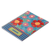 カスタムおもしろいフローラパーソナライズされた名カラフル ノートブック (左側)