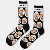 カスタムおもしろいペット写真犬の名前ブラック ソックス (左)