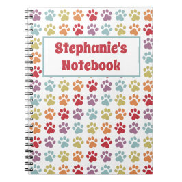 カスタムおもしろいホワイトレインボーカラーポープリントパターン ノートブック