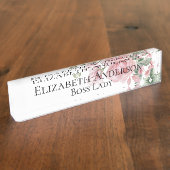 カスタムおもしろいボスレディースモールビジネスオーナー デスクネームプレート (側面)