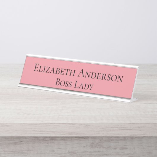 カスタムおもしろいボスレディースモールビジネスオーナー デスクネームプレート (正面)