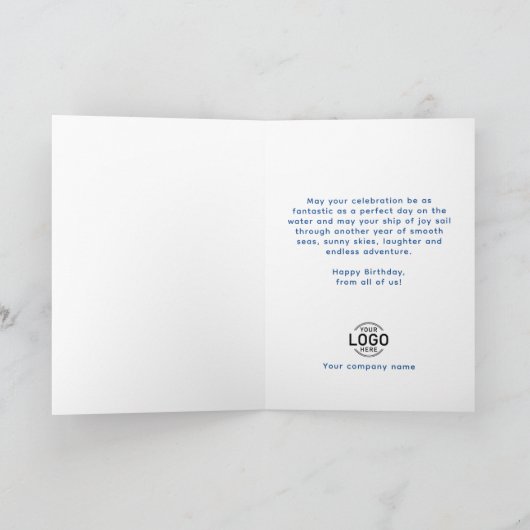 カスタムおもしろいボ企業のート航海の誕生日 カード (内部)