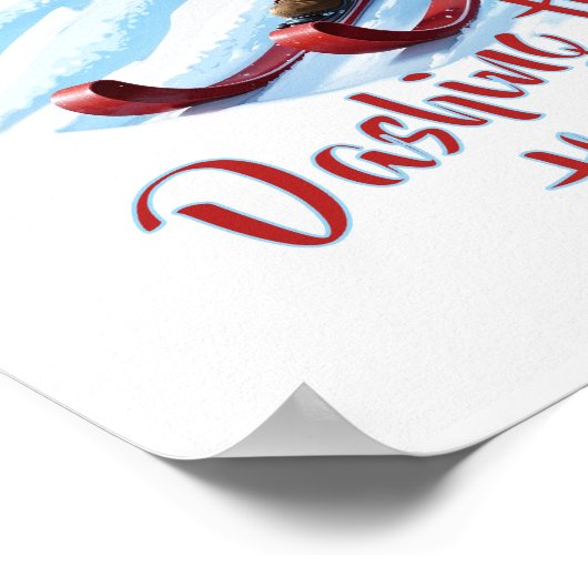 カスタムおもしろいモダンサンタクロースかわいいクリスマス ポスター (角)