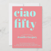 カスタムおもしろいモダンチャオ50歳の誕生日 招待状 (正面)