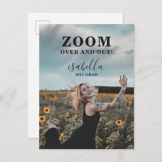 カスタムおもしろい写真卒業 案内ポストカード (正面/裏面)