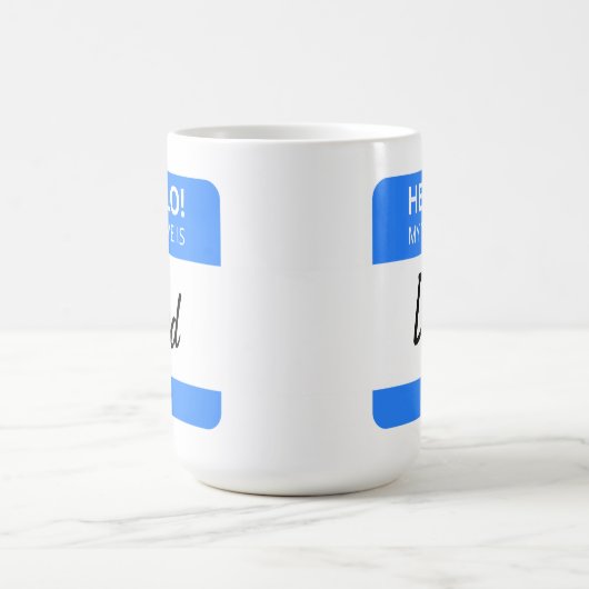 カスタムおもしろい可愛こんにちは！私の名前はママかパパ コーヒーマグカップ (中央)