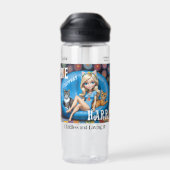 カスタムおもしろい子なし猫レディースKAMALA 2024 ウォーターボトル (背面)