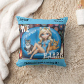 カスタムおもしろい子なし猫レディースKAMALA 2024 クッション (ブランケット)