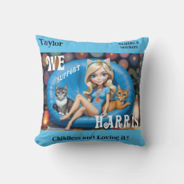 カスタムおもしろい子なし猫レディースKAMALA 2024 クッション