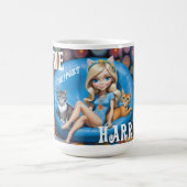 カスタムおもしろい子なし猫レディースKAMALA 2024 コーヒーマグカップ (中央)