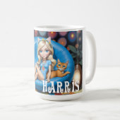 カスタムおもしろい子なし猫レディースKAMALA 2024 コーヒーマグカップ (正面右)