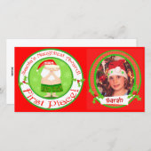 カスタムおもしろい子のクリスマスフォトカード シーズンカード (正面/裏面)